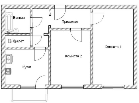 План схема квартиры с размерами